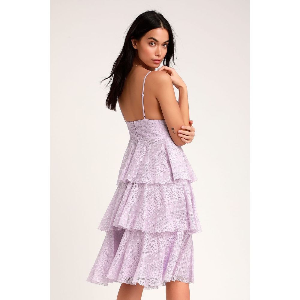 Lulu’s Endless Romance Lavender Ruffled Midi Dress size xs - Picture 3 of 14